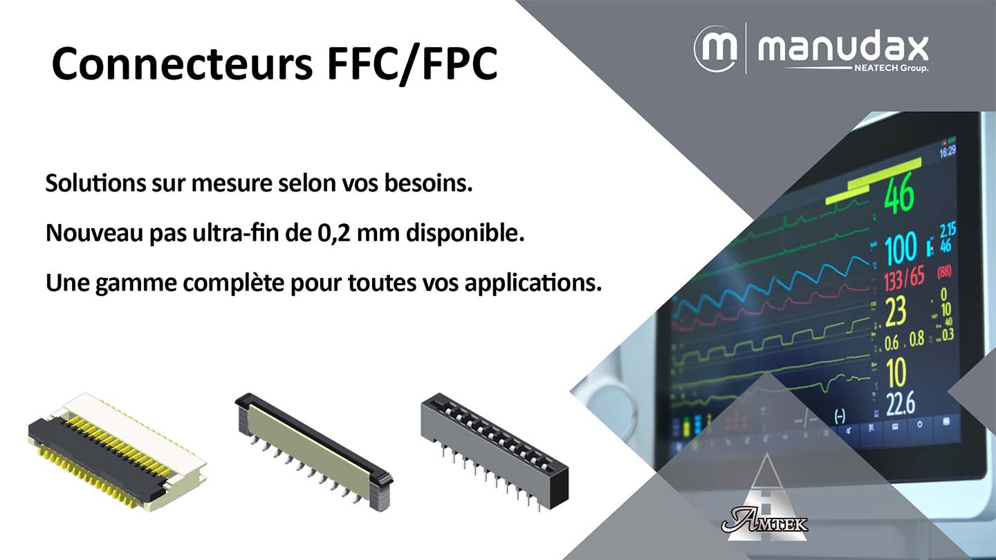 Connecteurs FFC/FPC Amtek : un nouveau pas de 0,2 mm pour les designs électroniques ultra-compacts