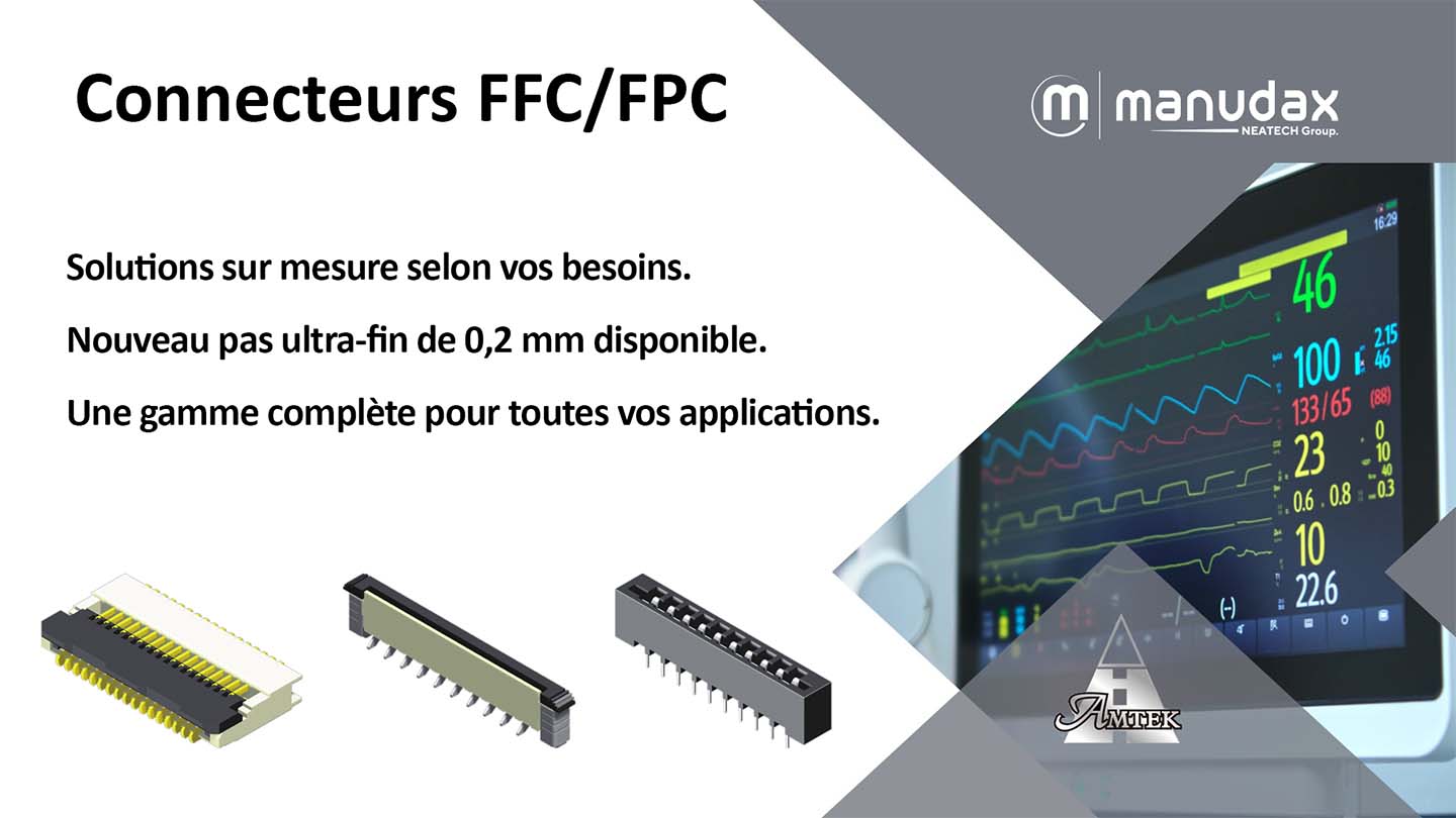 Connecteurs FFC/FPC Amtek : un nouveau pas de 0,2 mm pour les designs électroniques ultra-compacts