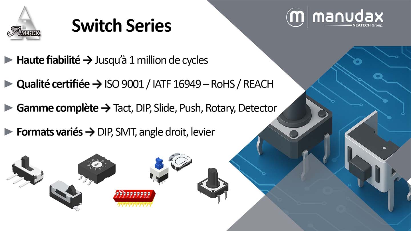 Amtek Switch Series : fiabilité industrielle, multiples formats, intégration facilitée